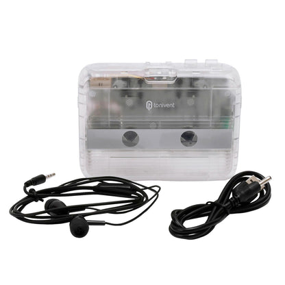 TONIVENT BT Cassette Player FM Stereo Radio Portable Tape Player with Auto Reverse and 3.5mm AUX Input