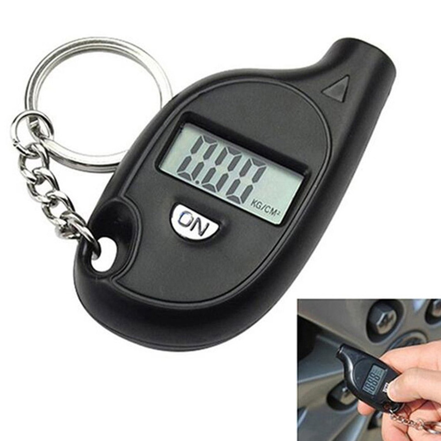 Portable Digital Display Car Tyre Air Pressure Gauge Mini Tire Pressure Tester Measuring Tool with Keychain