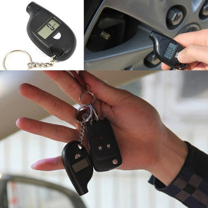 Portable Digital Display Car Tyre Air Pressure Gauge Mini Tire Pressure Tester Measuring Tool with Keychain