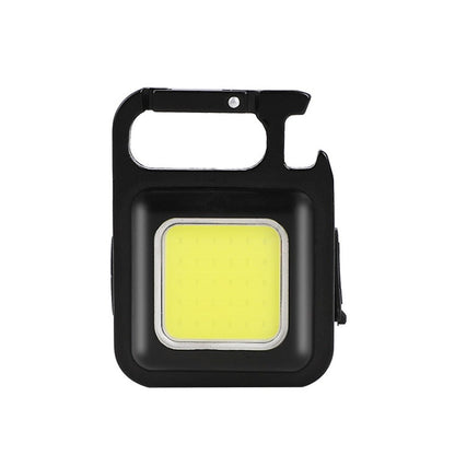 Mini LED Flashlight Portable Rechargeable Emergency Light COB Working Lamp 4 Light Modes Bottle Opener Magnet Base for Outdoor Camping Hiking Inspection