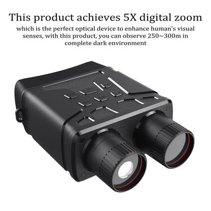 R6 10 Megapixel 1080P Outdoor Night-Vision Infrared Optical Binocular 5X Digital Zoom Photo Video Playback Modes 300m Viewing Distance for Outdoor Hunt Boating Journey