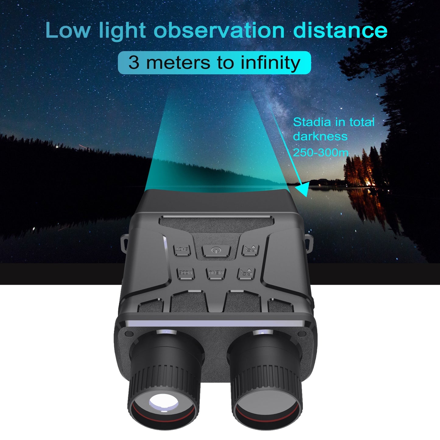 R6 10 Megapixel 1080P Outdoor Night-Vision Infrared Optical Binocular 5X Digital Zoom Photo Video Playback Modes 300m Viewing Distance for Outdoor Hunt Boating Journey