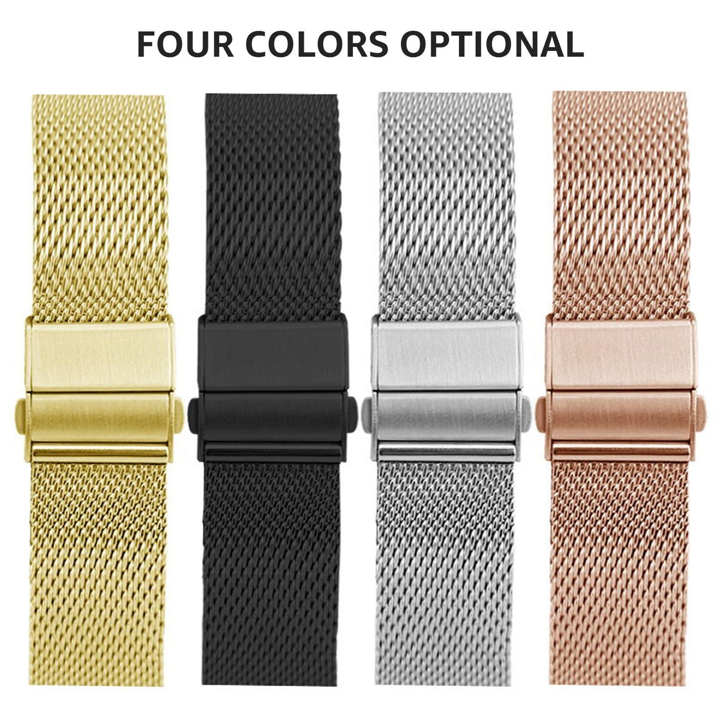 22mm Stainless Steel Thick Mesh Watch Band Quick Release Adjustable Heavy Duty Watch Strap Wristband