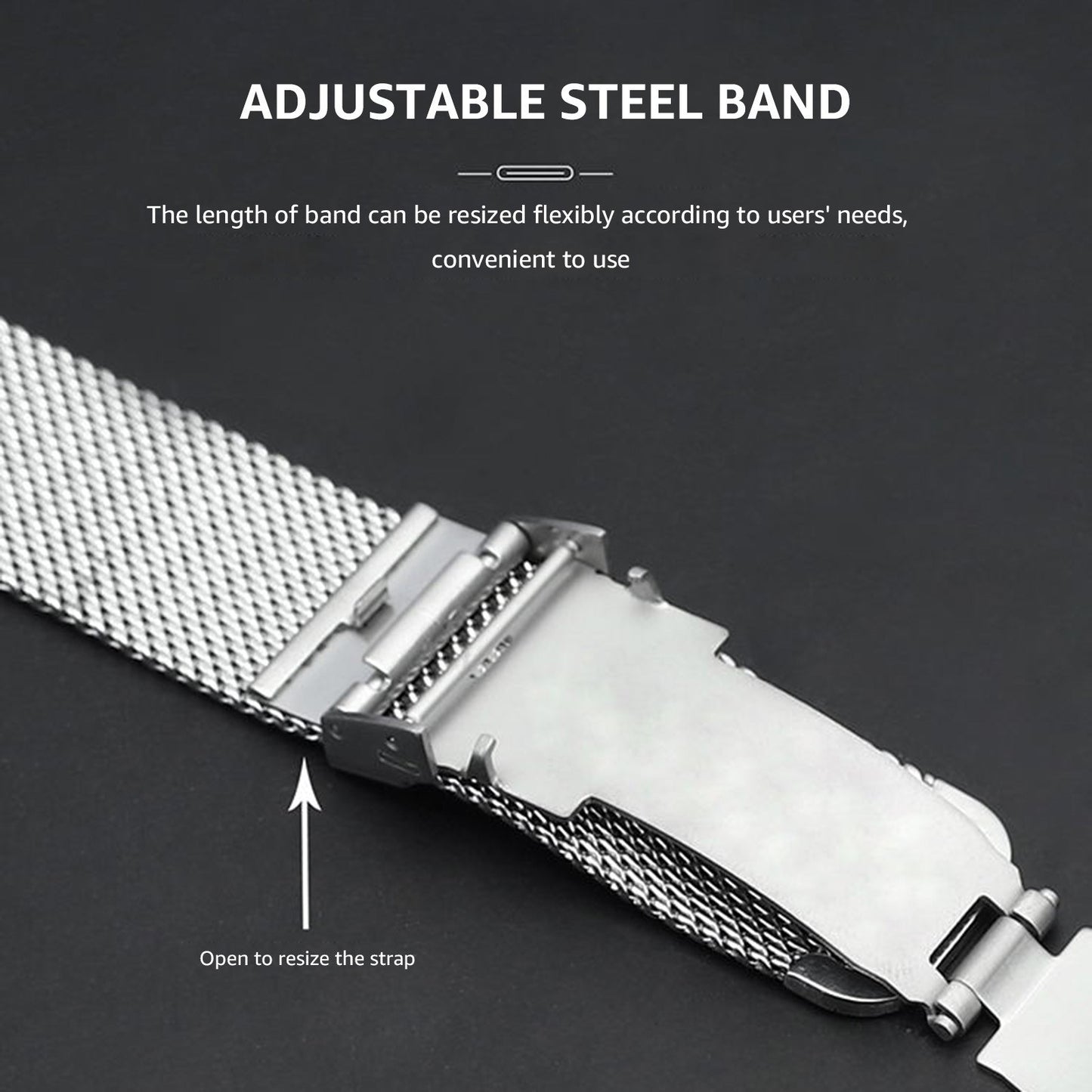 22mm Stainless Steel Thick Mesh Watch Band Quick Release Adjustable Heavy Duty Watch Strap Wristband