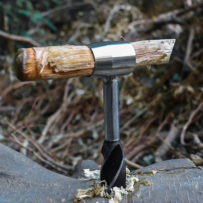 Outdoor Survival Tool Scotch Eye Wood Auger Drill Bit Stainless Steel Manual Auger Hole Maker for Camping Hiking