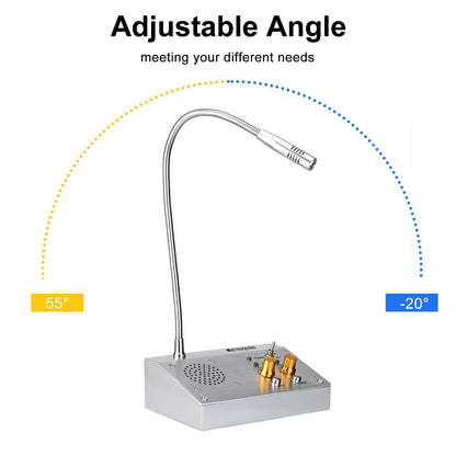 RETEKESS TW103 Dual-Way Intercommunication Microphone Interphone Speaker System for Ticket Booth Petrol Station Bank Counter