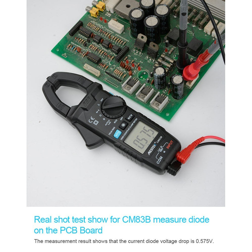 MESTEK Digital Clamp Meter 600A AC Current 600V AC/DC Voltage Capacitance Measurement Tester Multimeter Measurement Tool