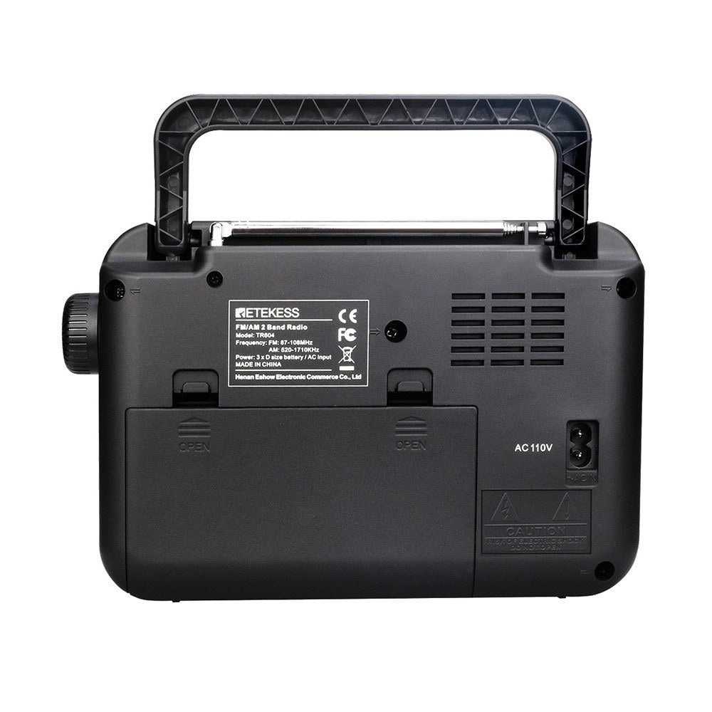 RETEKESS TR604 AM / FM Radio for the Elderly Portable Handle Design Two Band Radio Battery & AC Powered