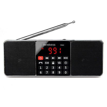 RETEKESS TR602 Portable FM / AM Radio Multiband Digital Radio Receiver Bluetooth Speakers MP3 Player Earphone Output AUX IN Support TF Card U-Drive Reading