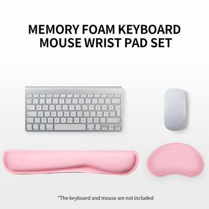 Keyboard Mouse Wrist Pad Memory Foam Set Cushion Easy Typing Pain Relief for Office Computer Laptop