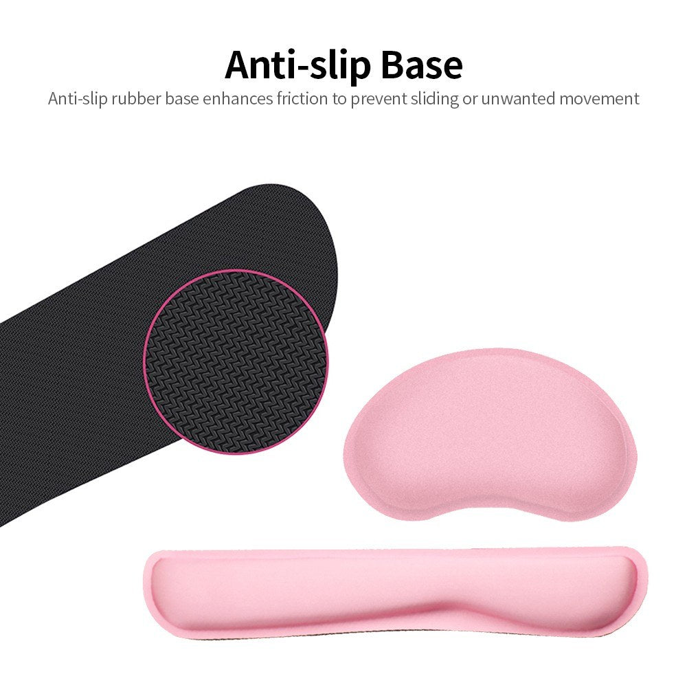 Keyboard Mouse Wrist Pad Memory Foam Set Cushion Easy Typing Pain Relief for Office Computer Laptop