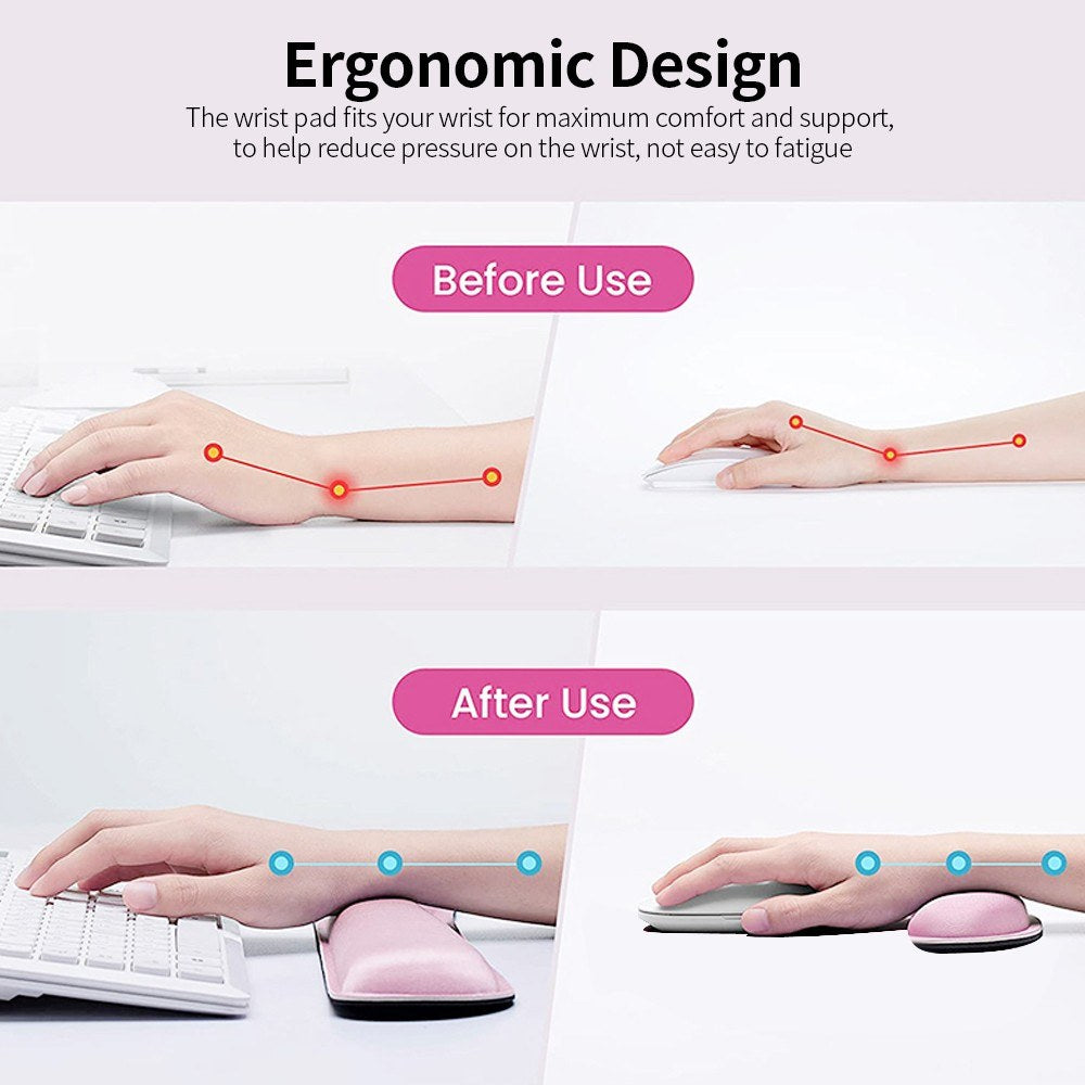 Keyboard Mouse Wrist Pad Memory Foam Set Cushion Easy Typing Pain Relief for Office Computer Laptop