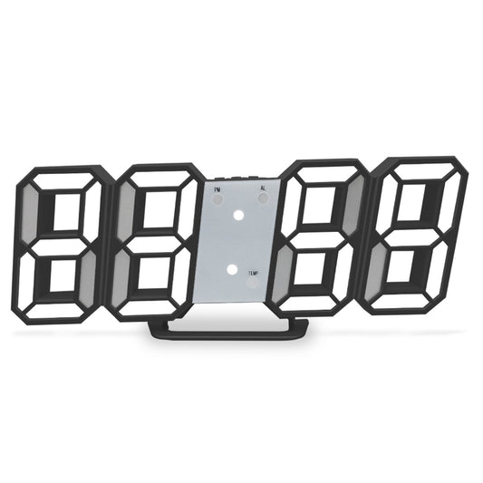 Brightness Adjustable Digital Alarm Clock 3D LED Digital Wall Clock Time Date Temperature Display Home Clock