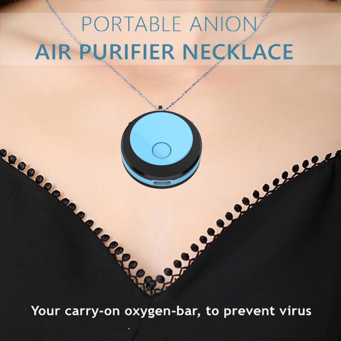 Portable Anion Air Purifier Neck Hanging Wearable Mini Negative Ion Air Purifier Necklace