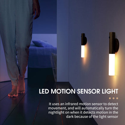 Motion Sensor Night Light Wall-mounted Smart LED Light Self-Stick and Magnetic Closet Lights Stair Lights for Hallway Bathroom Bedroom Kitchen