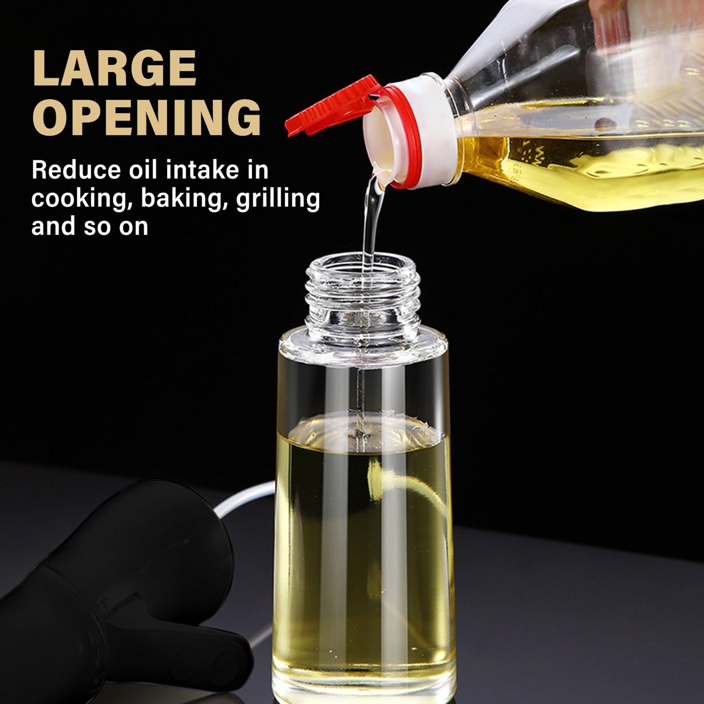 Oil Sprayer Glass Oil Spray Bottle 200ML Oil Misters Vinegar Bottle Oil Dispenser for Kitchen Air Fryer Cooking BBQ Salad Roasting (BPA Free, No FDA Certificate)