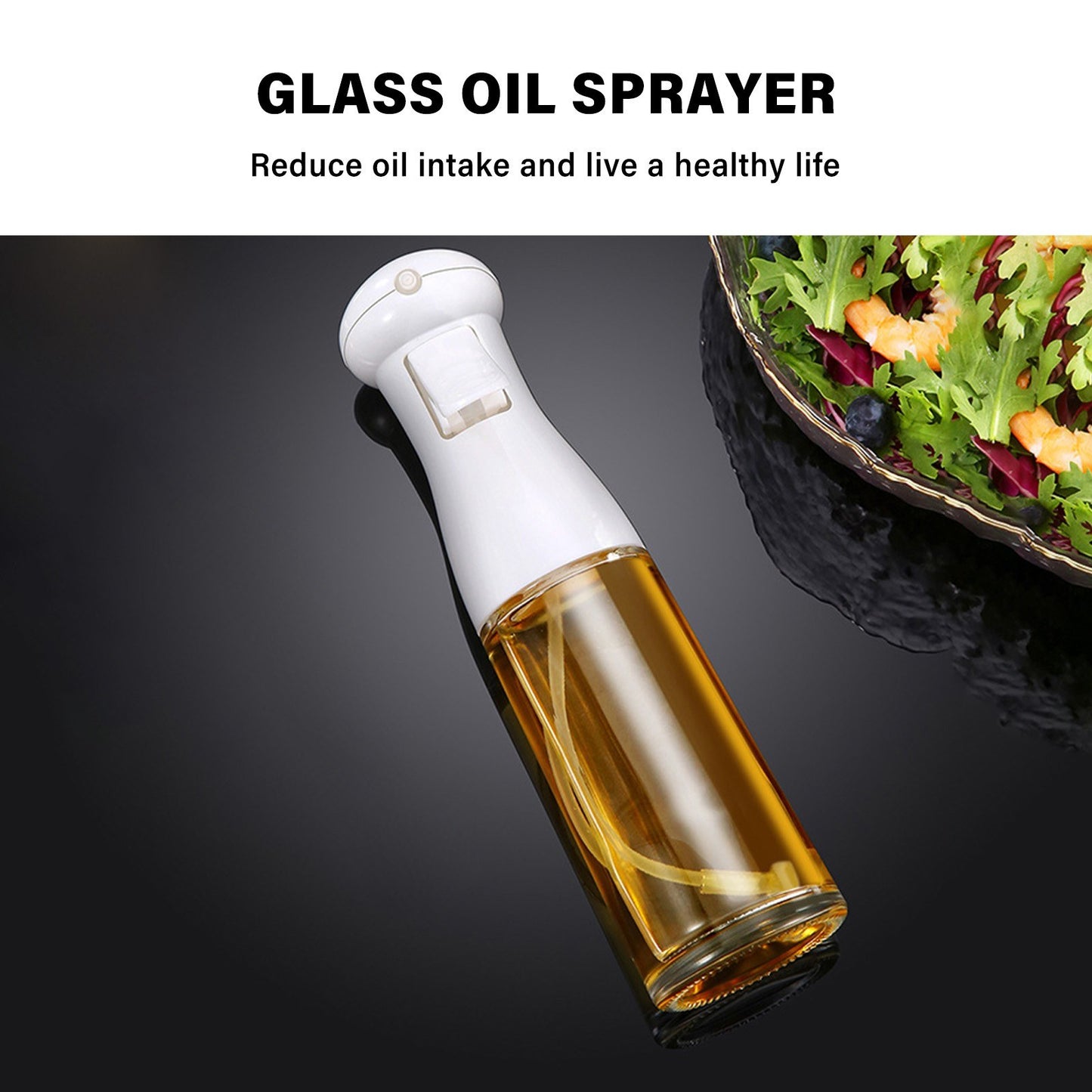 Oil Sprayer Glass Oil Spray Bottle 200ML Oil Misters Vinegar Bottle Oil Dispenser for Kitchen Air Fryer Cooking BBQ Salad Roasting (BPA Free, No FDA Certificate)