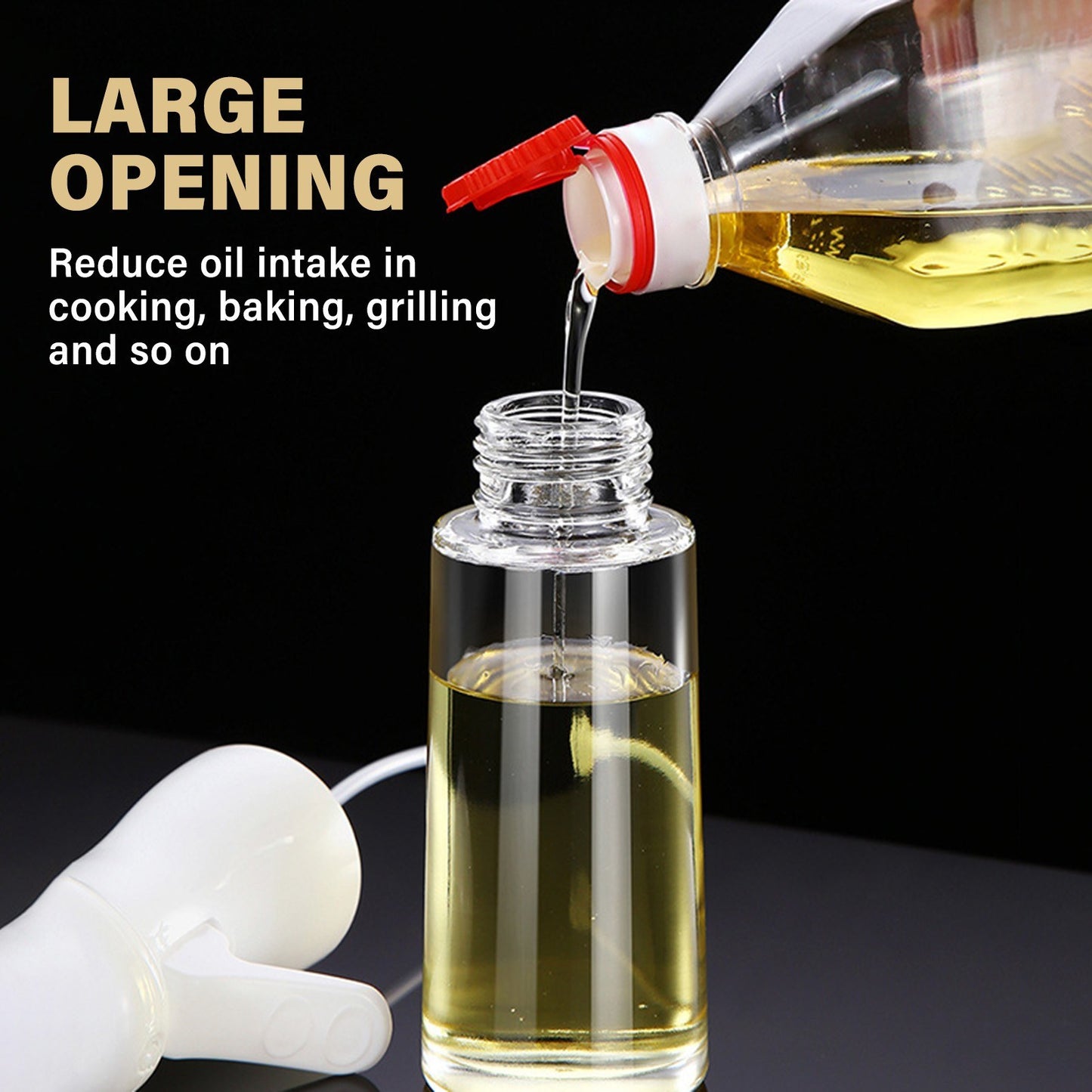 Oil Sprayer Glass Oil Spray Bottle 200ML Oil Misters Vinegar Bottle Oil Dispenser for Kitchen Air Fryer Cooking BBQ Salad Roasting (BPA Free, No FDA Certificate)