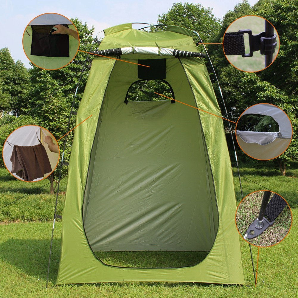 Camping Shower Tent Oversize Space 6FT Privacy Outdoor Bathroom Changing Dressing Room for Hiking Beach Picnic Fishing Potty