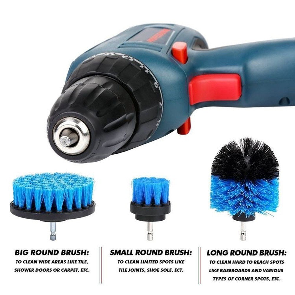 3 Pack Drill Brush Attachment Set Scrubber Cleaning Brush for Cleaning Bathroom Surfaces Floor Tub Shower Tile Kitchen