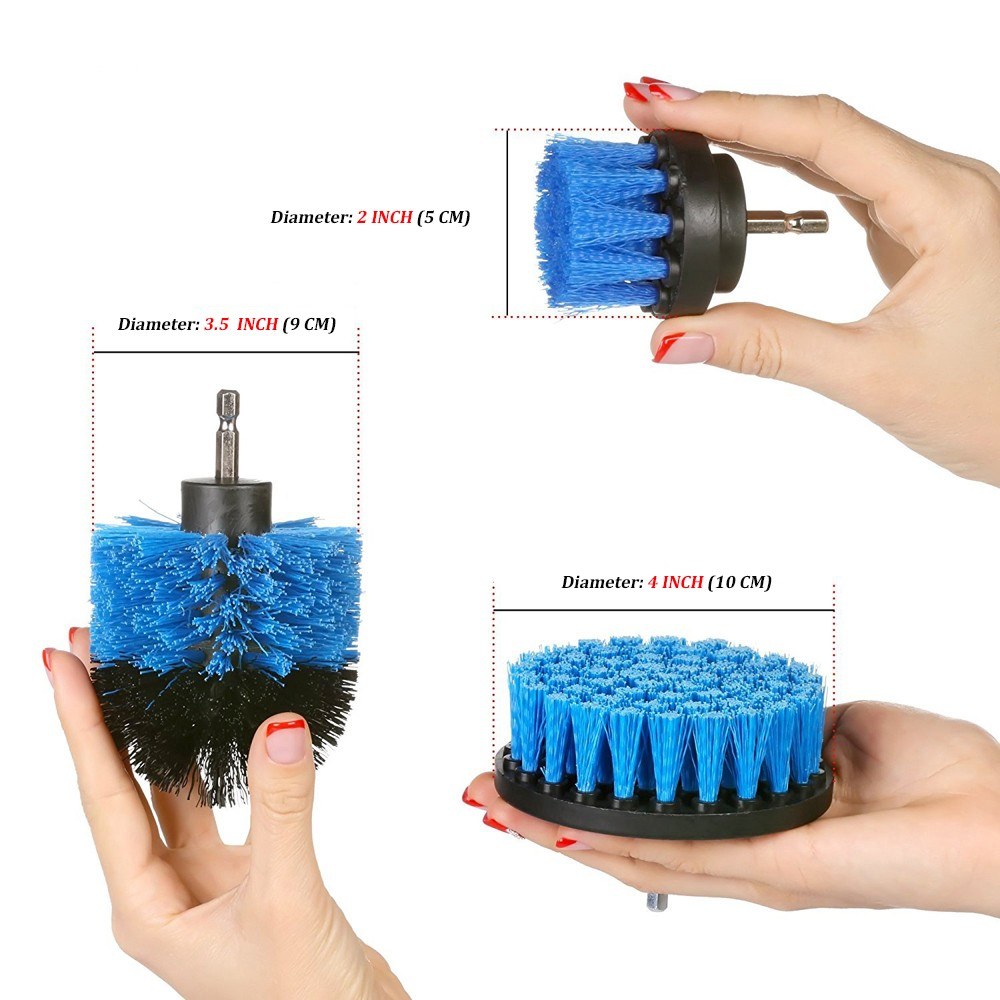 3 Pack Drill Brush Attachment Set Scrubber Cleaning Brush for Cleaning Bathroom Surfaces Floor Tub Shower Tile Kitchen