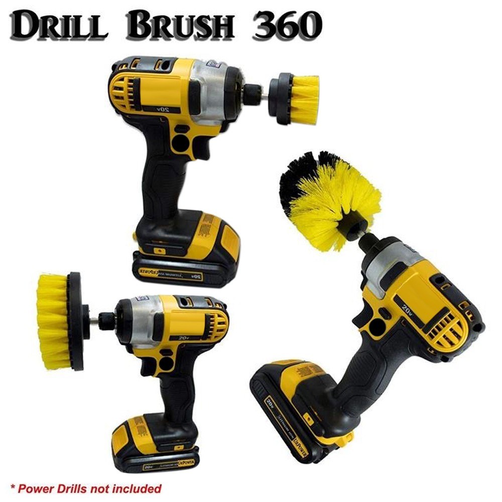 3 Pack Drill Brush Attachment Set Scrubber Cleaning Brush for Cleaning Bathroom Surfaces Floor Tub Shower Tile Kitchen