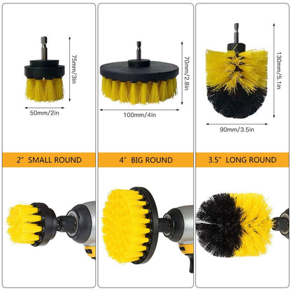 3 Pack Drill Brush Attachment Set Scrubber Cleaning Brush for Cleaning Bathroom Surfaces Floor Tub Shower Tile Kitchen