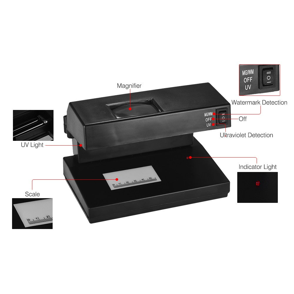 Money Counter Machine UV and Watermark Counterfeit Bill Detector for USD EURO POUND