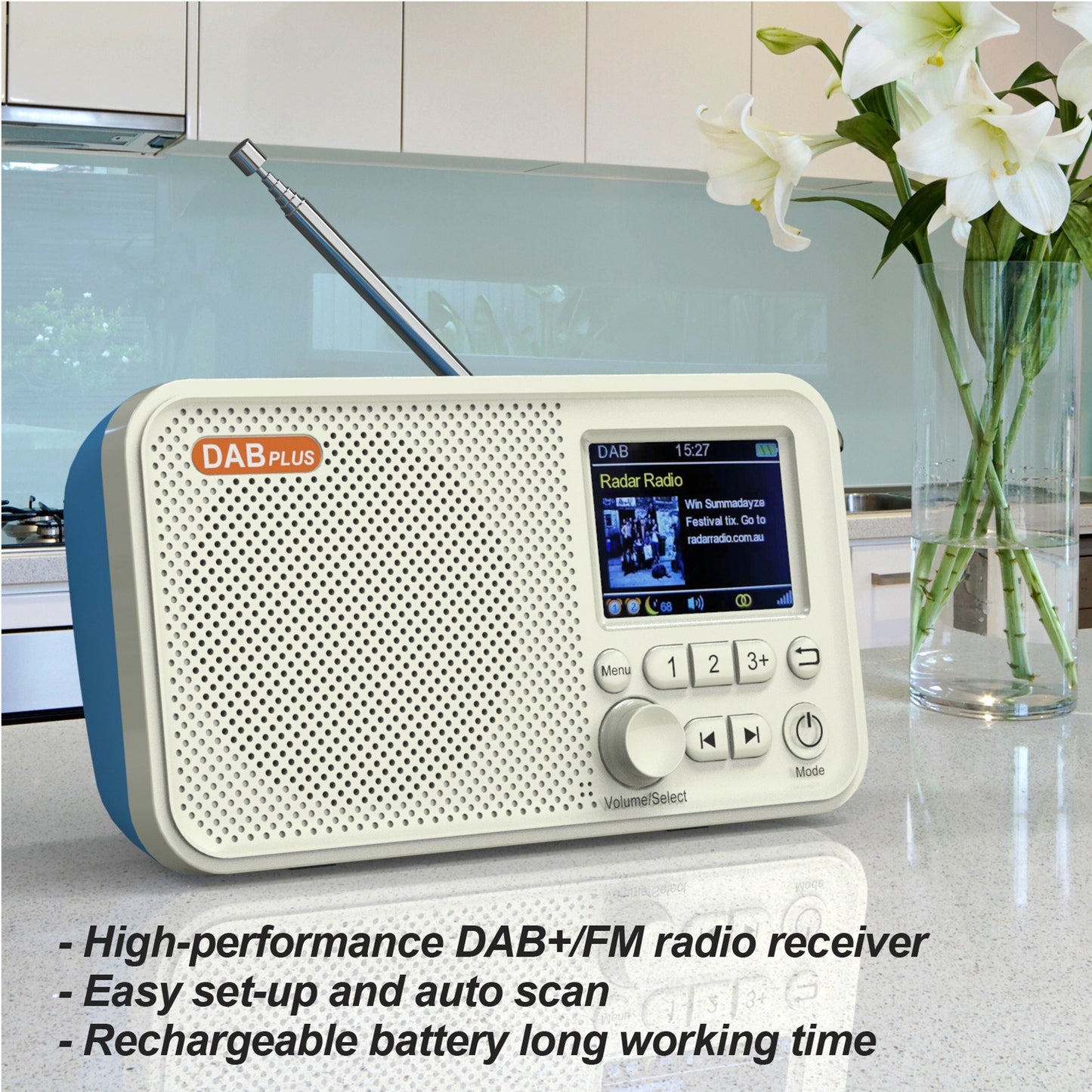 Portable Radio Digital Tuning AM/FM Stereo Radio Player Rechargeable Supports TF USB Port, Sleep Timer