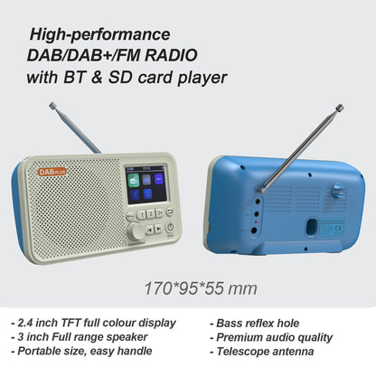 Portable Radio Digital Tuning AM/FM Stereo Radio Player Rechargeable Supports TF USB Port, Sleep Timer