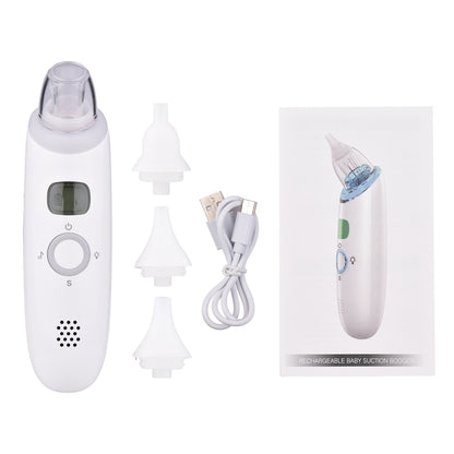 Electric Baby Nasal Aspirator Safe Low Noise Built-in Battery Automatic Nose Sucker Cleaner for Infants 3 Suction Levels with Light Soothing Music 3pcs Silicone Suction Tips