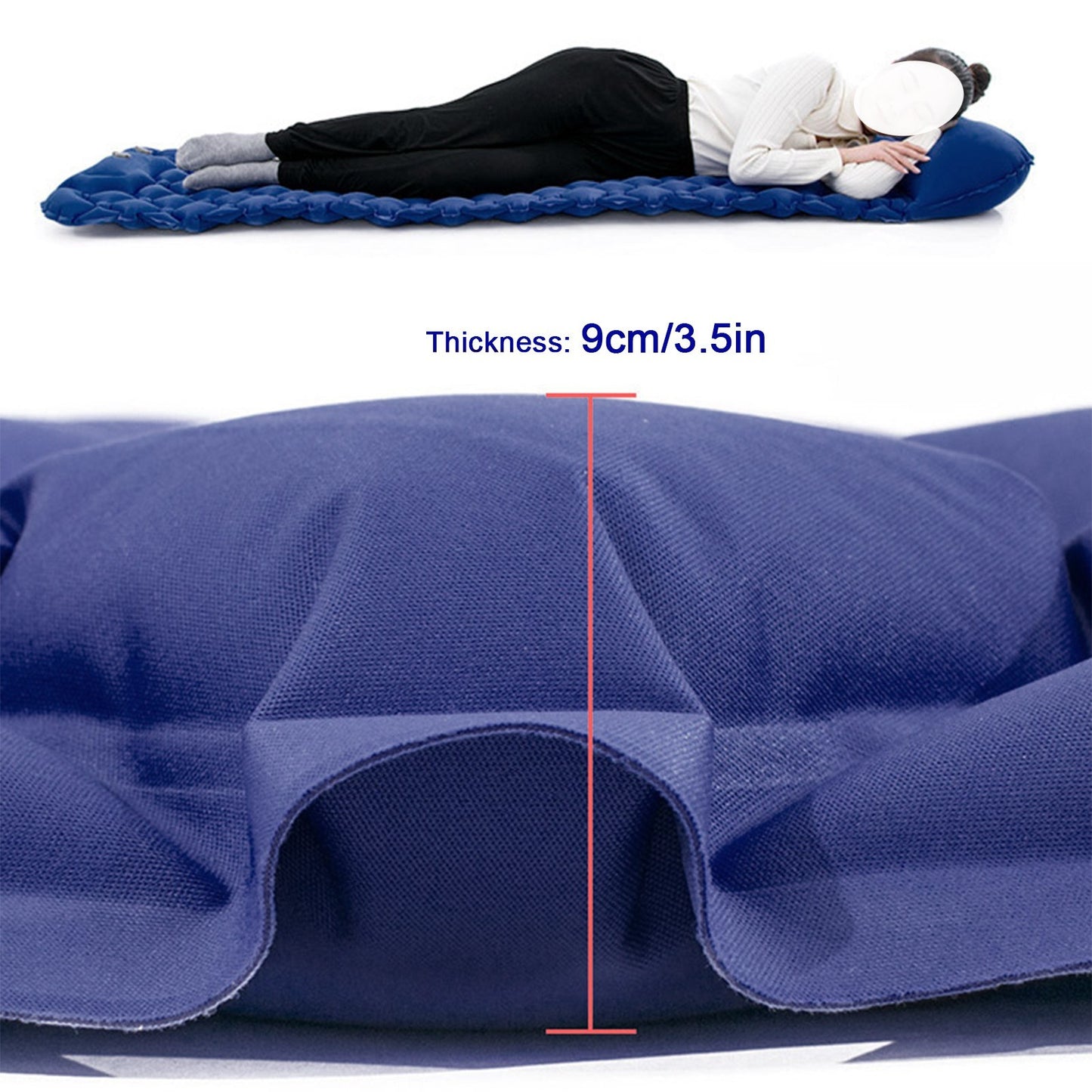 Portable 2 Person Camping Mat Air Mattress with Air Pillow Waterproof Backpacking Sleeping Pad