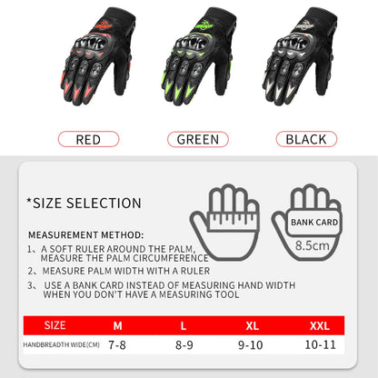 BSDDP 1 Pair Motorcycle Riding Gloves Anti-slip Anti-drop Breathable Full Finger Touch Screen Cycling Gloves