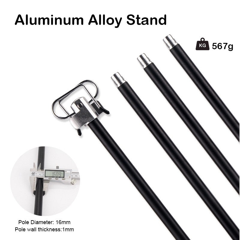 Portable Folding Aluminum Alloy Lamp Pole Adjustable Lantern Holder Rod with Storage Bag for Camping Hiking Fishing Backpacking