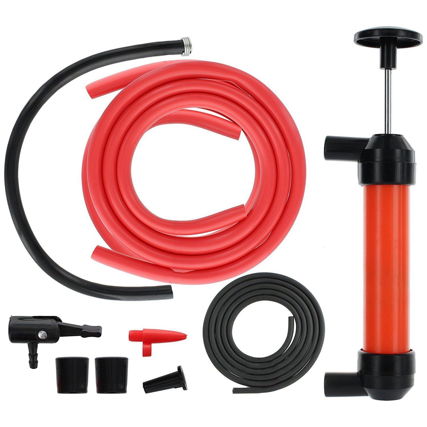 Safe Durable Multi-use Car Fuel Transfer Siphoning Pump Kit with Intake and Discharge Hand Pump for Gas Oil and Liquids