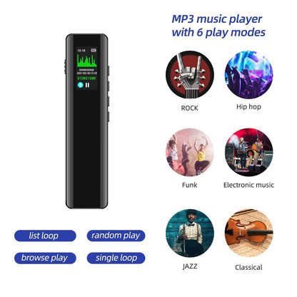 8GB Digital Voice Recorder 60hrs Voice Activated Recording Device Dictaphone MP3 Player 3072KBPS HD Small Tape Recorder for Lectures Meetings Interviews