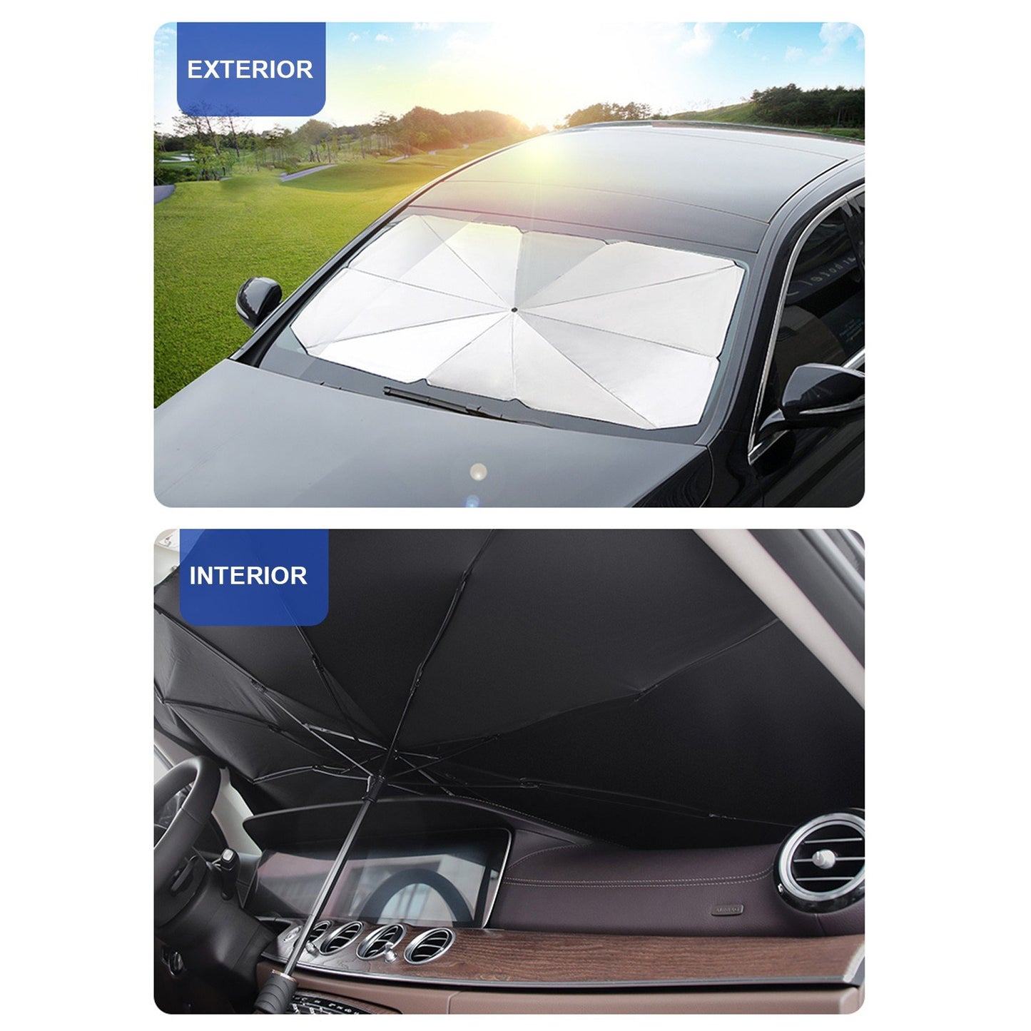 Foldable Design Portable Car Windshield Sun Shade Umbrella Car Umbrella Cover Block Car Front Window