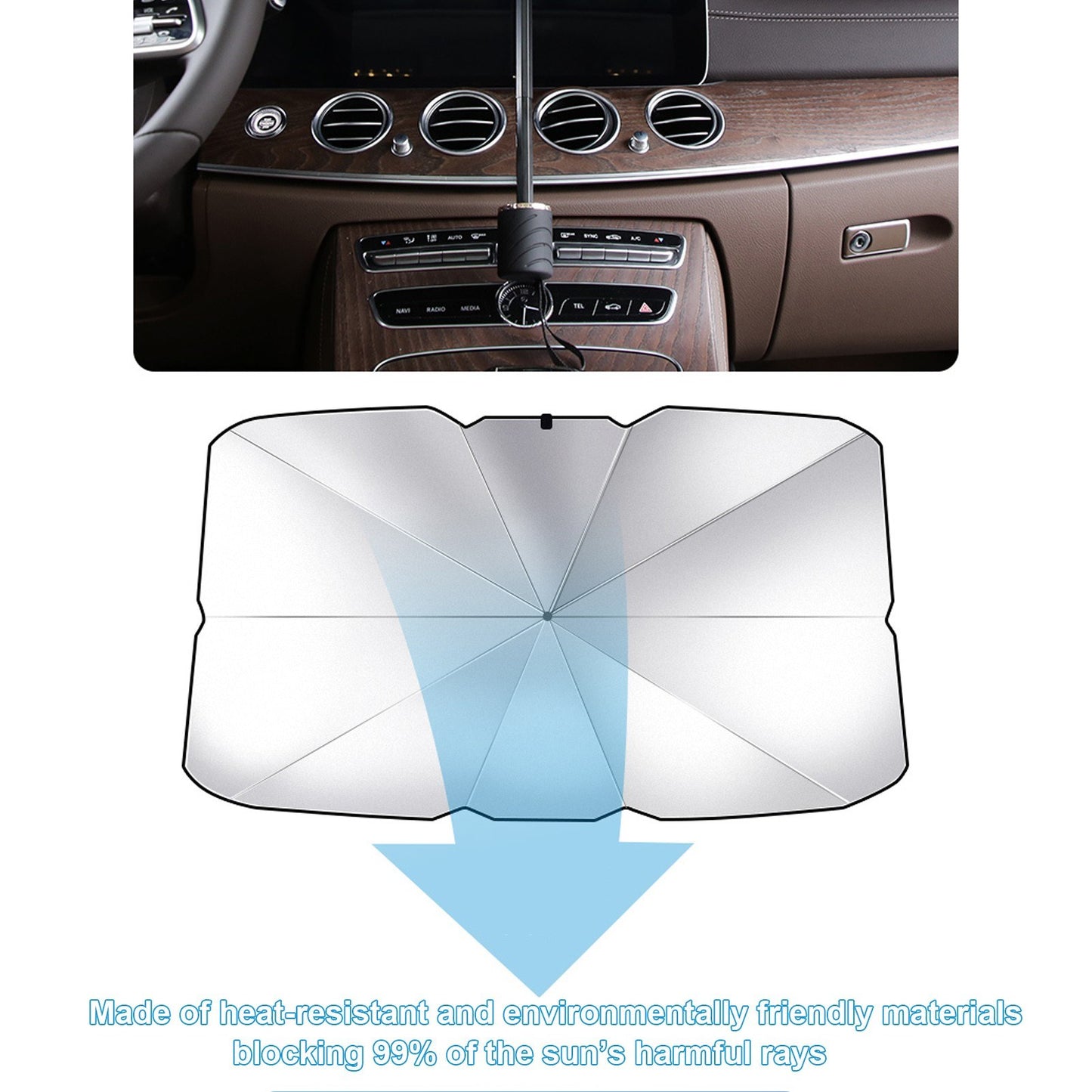 Foldable Design Portable Car Windshield Sun Shade Umbrella Car Umbrella Cover Block Car Front Window