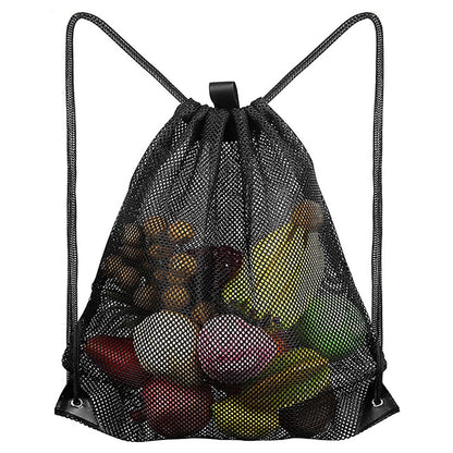 Mesh Drawstring Bag Adjustable Strip Backpack Sport Gym Equipment Storage Bag Swimming Pool Bag Organizer