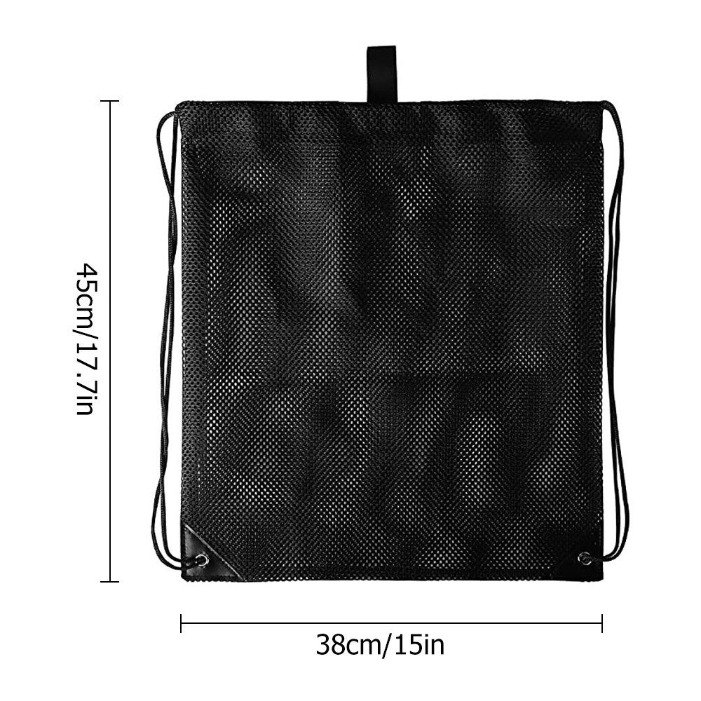 Mesh Drawstring Bag Adjustable Strip Backpack Sport Gym Equipment Storage Bag Swimming Pool Bag Organizer