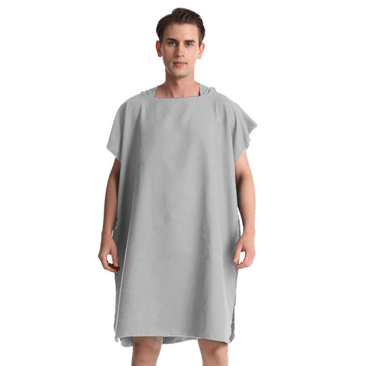 Hooded Towel Poncho Quick Dry Soft Changing Robe Suitable for Swimming Surfing and Beach