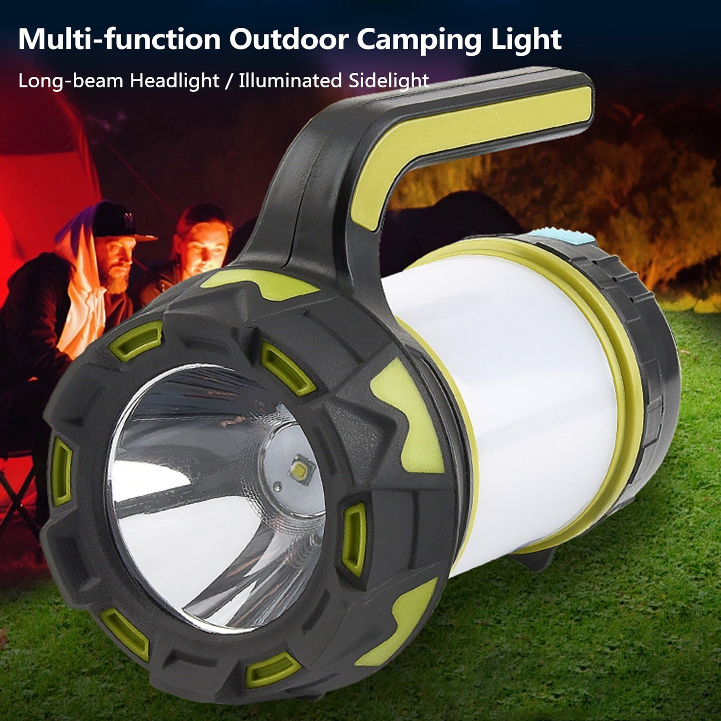 Outdoor Camping Light with Charging Indicator Night Fishing Emergency Flashlight Portable Searchlight Long-beam Headlight Illuminated Sidelight 6 Gears