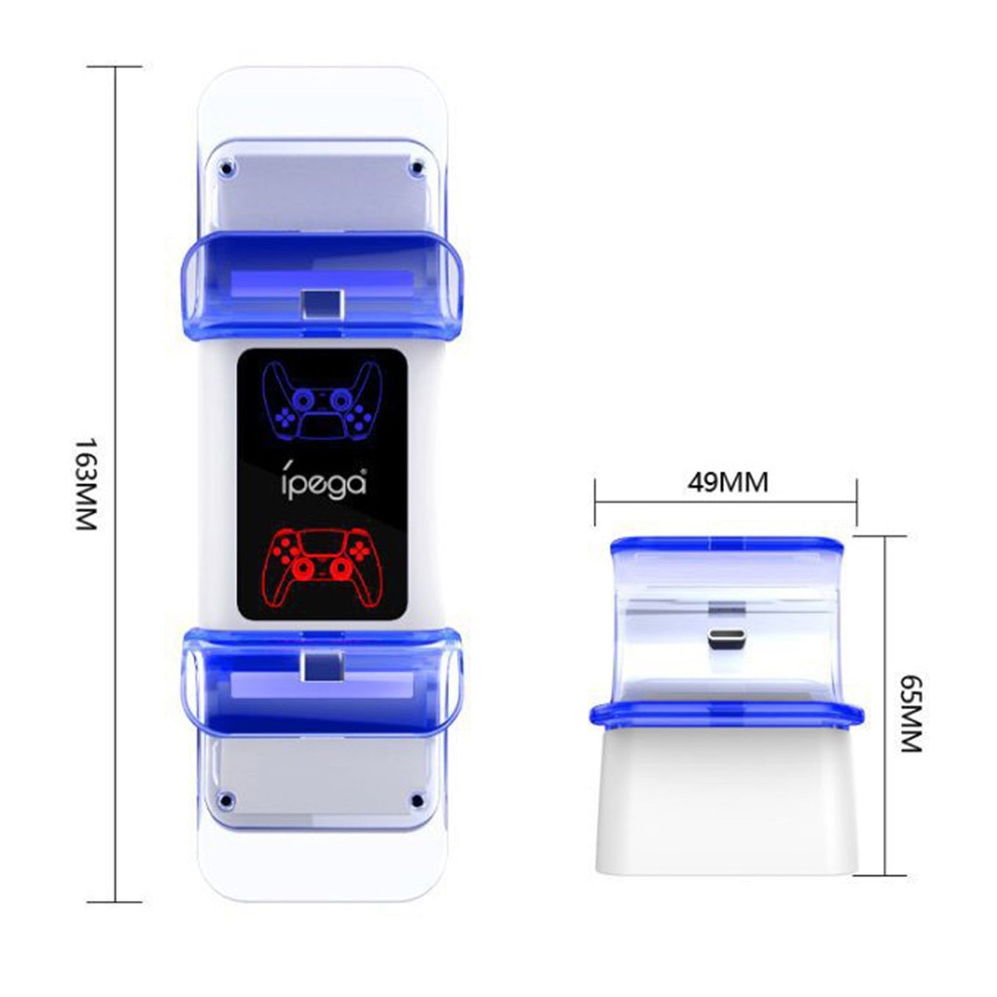 IPEGA PG-P5003 Dual Controllers Charger Station for PS5 Controller Charging Base with LED Indicator Light Charging Dock Replacement