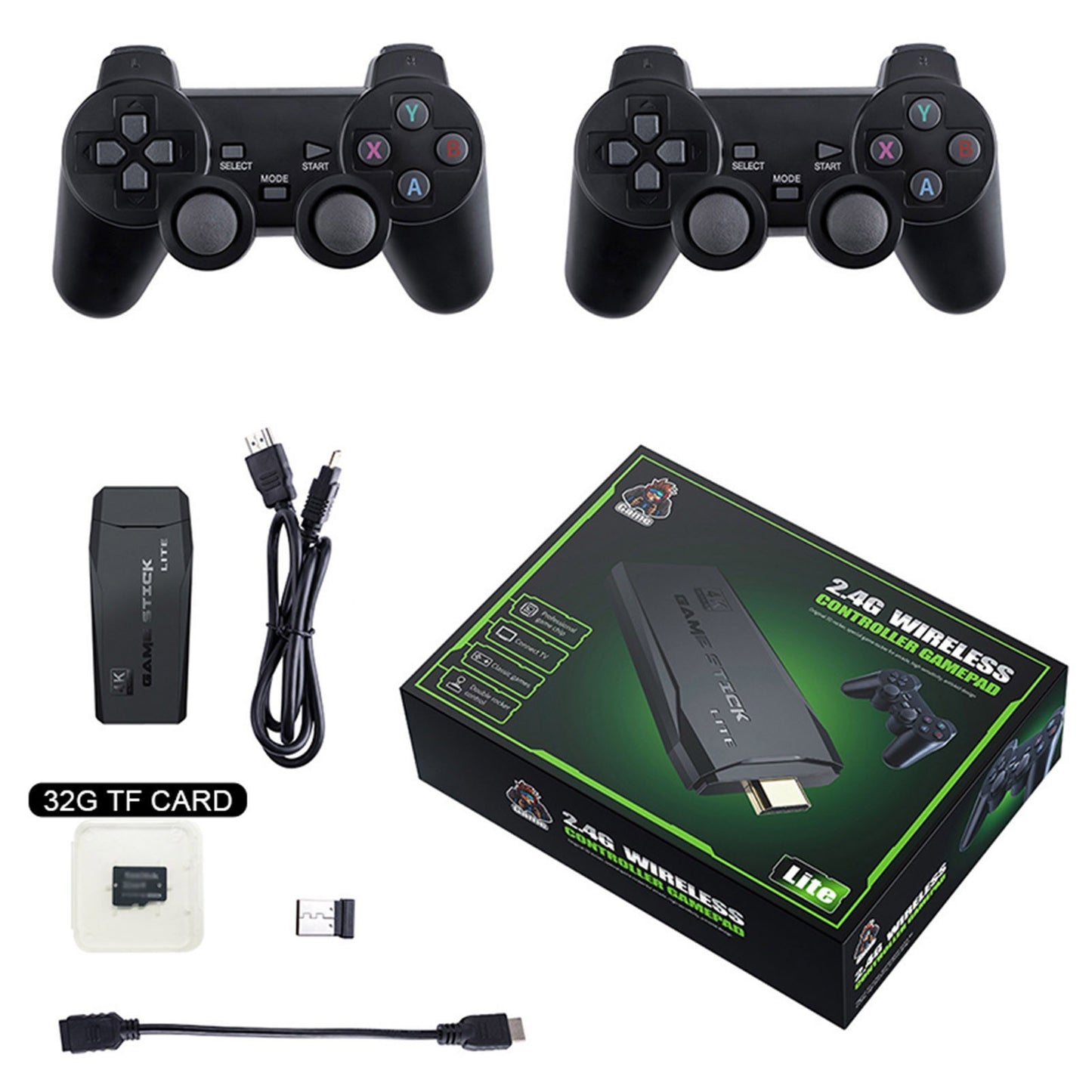 Y3 Lite Video Game Console HD Classic Games Console Dual 2.4G Wireless Controllers Connect TV Plug and Play Video Game Stick Built-in 3000 Games