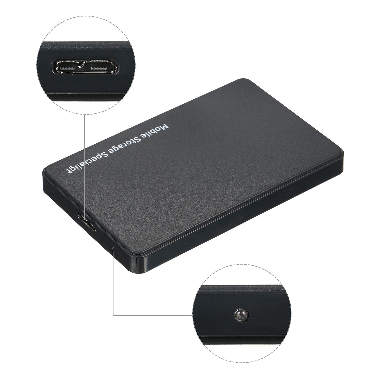 2.5 inch Hard Disk Case USB3.0 High-speed 5Gpbs Transmission External HDD/SSD Enclosure SATA Hard Drive Case Support 2.5" 7/9.5mm SATA HDD/SSD