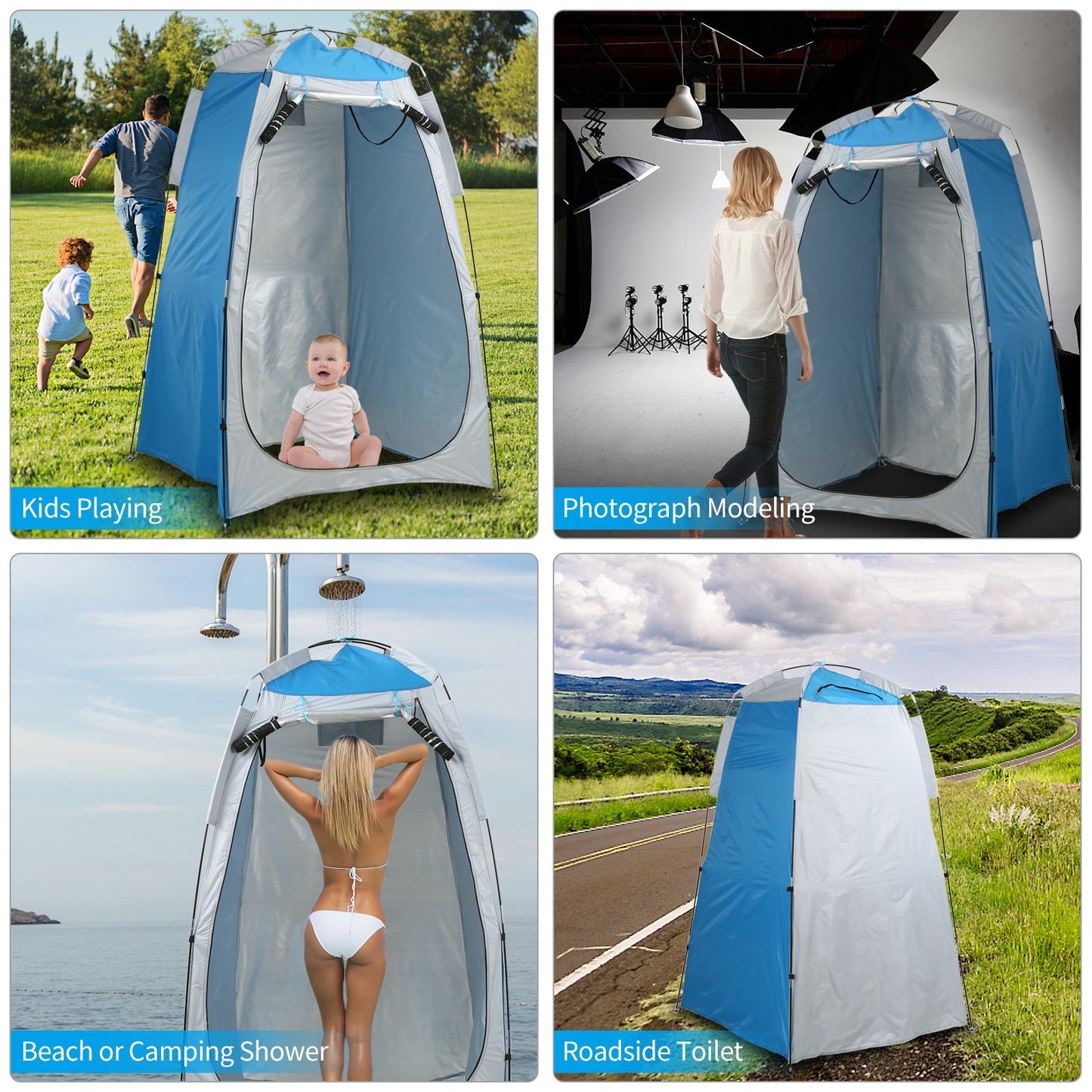 Camping Beach Shower Tent Privacy Shelter Tent Portable Outdoor Sun Rain Shelter with Window