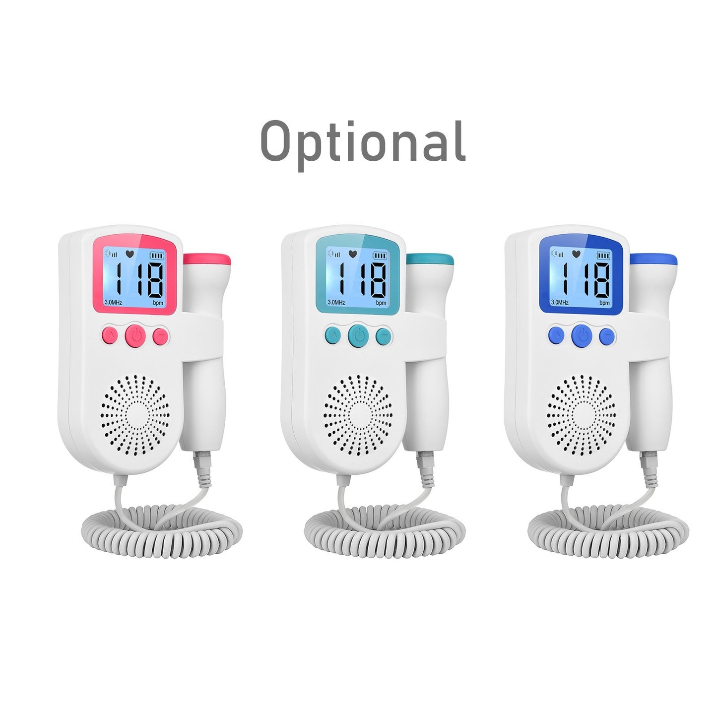 Pregnancy Handheld Baby Heartbeat Detector 3.0MHz Portable Fetal Doppler for Home Noise Reduction Baby Heart Monitor