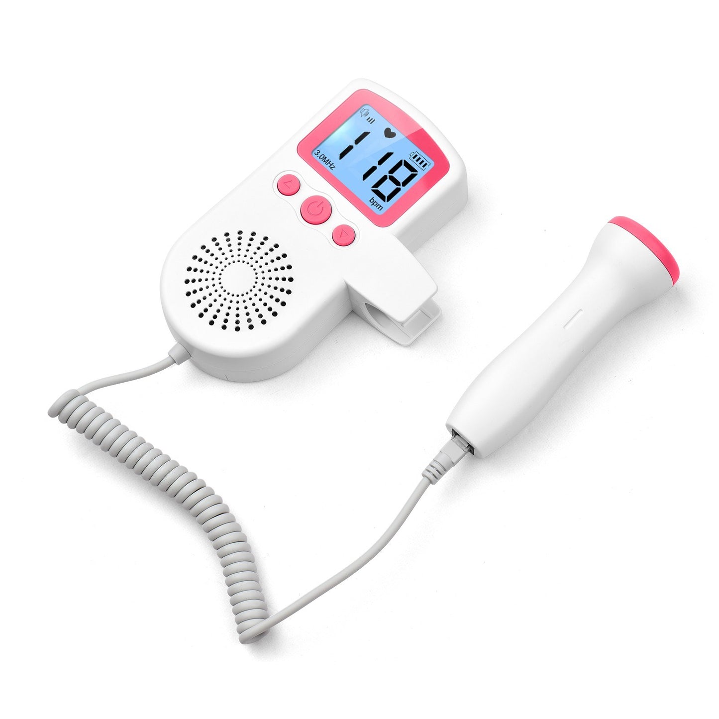 Pregnancy Handheld Baby Heartbeat Detector 3.0MHz Portable Fetal Doppler for Home Noise Reduction Baby Heart Monitor