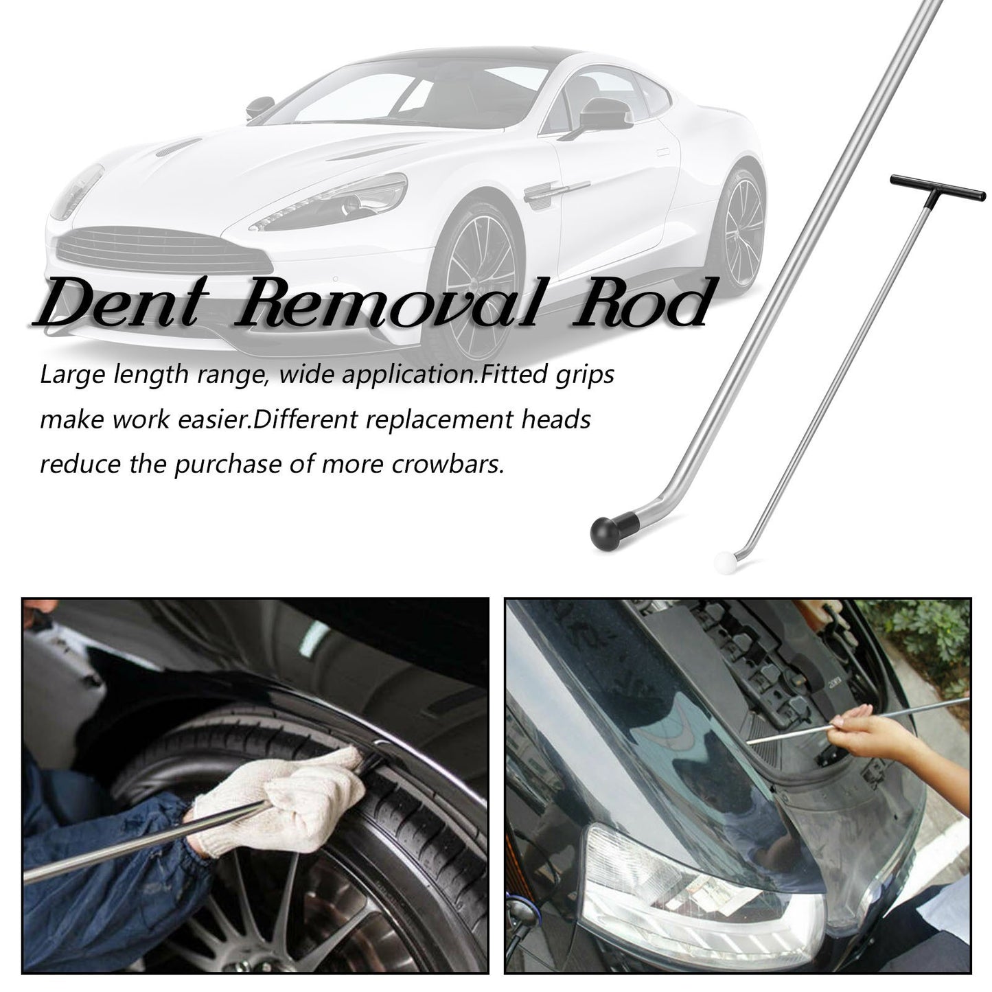 Dent Removal Rods Paintless Dent Repair Kit Tool Puller Car Door Dings Repair Hand Tools