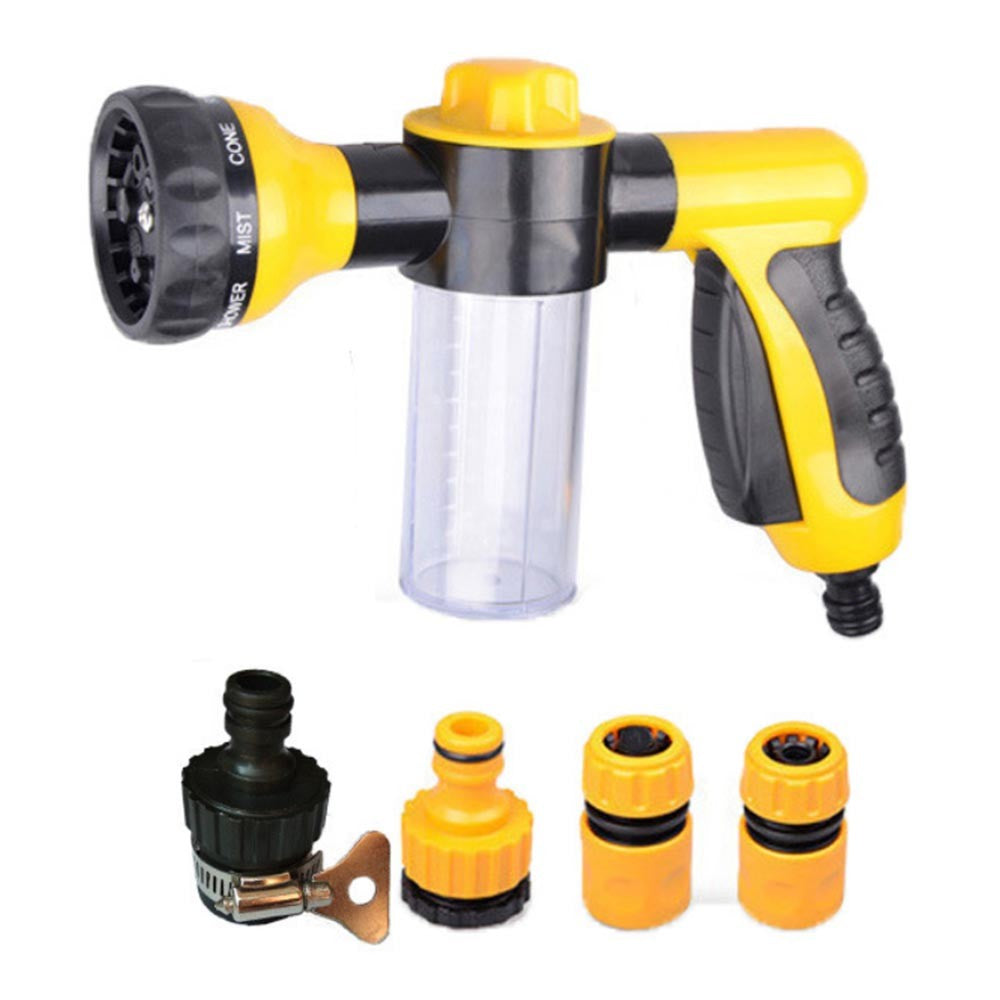 High Pressure Multifunction 8 Patterns Foam Water Sprayer with 4 Water Pipe Joints for Car Cleaning Washing